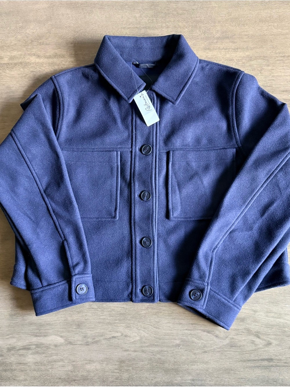 Reitmans Navy Button-Front Jacket - Picture 1 of 6